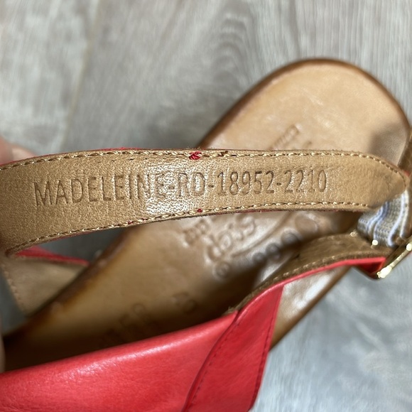 Spring Step Madeleine Red Leather Heeled Dress Sandals EU 40 (US 9) - Picture 7 of 16